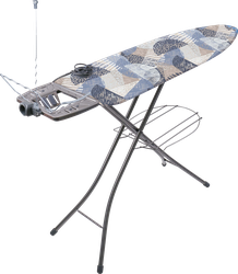 Доска гладильная HOMECLUB 122x40см, модель Эл, перфорированный лист, 
бязь, детальное фото