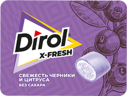 Жевательная резинка DIROL X-fresh Свежесть черники и цитруса, 16г, вид