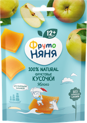 Фруктовые кусочки ФРУТОНЯНЯ Яблоко, с 12 месяцев, 10шт, крупный план