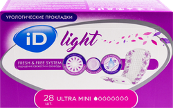 Прокладки урологические ID Light размер Ultra Mini, 28шт, вид