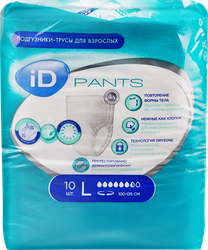 Изображение товара Подгузники-трусы для взрослых ID Pants размер L, 10шт
