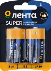 Изображение товара Элемент питания ЛЕНТА LR20 алкалиновый Арт. ALLR202, 2шт