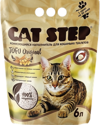 Наполнитель растительный для кошачьего туалета CAT STEP Tofu Original комкующийся, 6л, фото