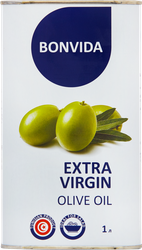 Масло оливковое Extra Virgin BONVIDA Extra Virgin, 1000мл, крупный план