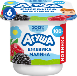 Творог АГУША фруктовый ежевика-малина с 6 мес 3,9% без змж, изображение