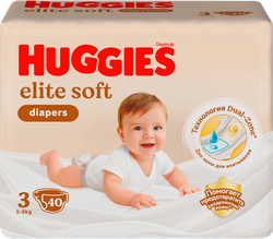 Подгузники HUGGIES Elite Soft 3 5–9кг, 40шт, детальное фото