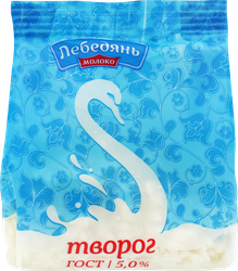 Изображение товара Творог ЛЕБЕДЯНЬМОЛОКО 5%, без змж, 300г