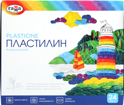 Пластилин ГАММА Классический 24 цвета, со стеком Арт. 281036, 480г, изображение