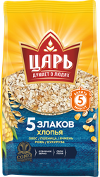 Хлопья мультизлаковые ЦАРЬ 5 злаков, 400г, крупный план