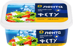 Сыр рассольный ЛЕНТА Фетос 45%, без змж, 250г, изображение
