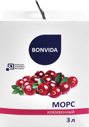Морс BONVIDA Клюквенный, 3л, вид