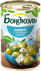 Оливки с голубым сыром БОНДЮЭЛЬ, 300г, детальное фото