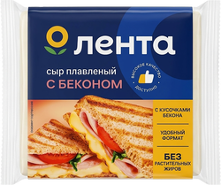 Сыр плавленый ЛЕНТА С беконом, 45%, без змж, слайсы, 130г, картинка
