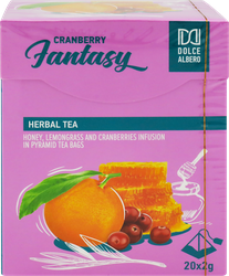 Напиток чайный DOLCE ALBERO Cranberry Fantasy, 20пир, крупный план
