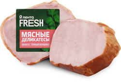 Карбонад копчено-вареный из свинины ЛЕНТА FRESH Традиционный, весовой, крупный план
