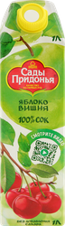Сок САДЫ ПРИДОНЬЯ Яблоко, вишня осветленный восстановленный, 1л, изображение