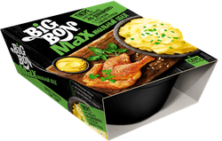 Пюре картофельное BIGBON MAXимальный обед По-домашнему, с кусочками  тушеной курицы, 110г, крупный план