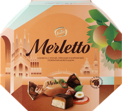 Конфеты MERLETTO Нуга орехи, карамель, 150г, фото