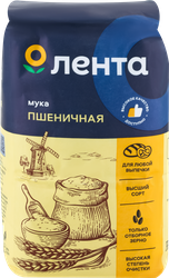 Мука пшеничная ЛЕНТА высший сорт, 2кг, картинка