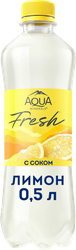 Вода питьевая AQUA MINERALE Juicy Лимон негазированная, 0.5л, крупный план