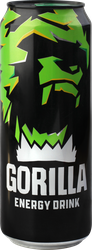 Напиток энергетический GORILLA тонизирующий без консервантов газированный, 0.45л, крупный план
