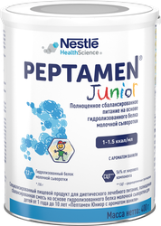 Смесь PEPTAMEN Junior с ароматом ванили, с 1 года до 10 лет, 400г, крупный план