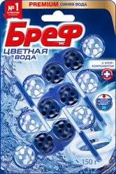 Блок для унитаза БРЕФ Color Aktiv с хлор-компонентом, 3x50г, крупный план
