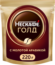 Кофе растворимый НЕСКАФЕ Голд, 220г, крупный план