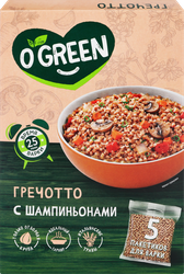 Гречотто O'GREEN с шампиньонами, в пакетиках, 5х80г, фотография
