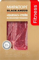 Стейк из мраморной говядины МИРАТОРГ Канзас Black Angus, 390г, вид