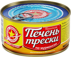 Печень трески ВКУСНЫЕ КОНСЕРВЫ По-мурмански, 185г, картинка