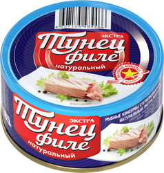 Тунец натуральный ВКУСНЫЕ КОНСЕРВЫ филе, 185г, вид
