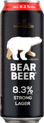 Пиво светлое BEAR BEER Strong lager фильтрованное пастеризованное, 8,3%, ж/б, 0.45л, фотография