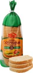 Батон ЧЕРЕМУШКИ с пшеничными отрубями, высший сорт, в нарезке, 350г, изображение