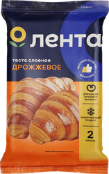 Тесто дрожжевое ЛЕНТА слоеное, 500г, вид