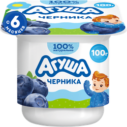 Творог детский АГУША фруктовый Черника 3,9%, с 6 месяцев, без змж, 100г, детальное фото