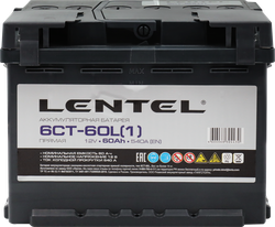 Аккумуляторная батарея LENTEL 6СТ-60L+ прямая, изображение
