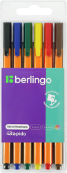 Набор капиллярных ручек BERLINGO Rapido, 6 цветов, Арт. CK_40006, фото