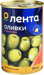 Оливки с лососем ЛЕНТА зеленые, 314мл, вид