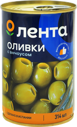 Оливки с анчоусом ЛЕНТА зеленые, 314мл, крупный план