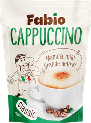 Напиток кофейный растворимый FABIO Cappuccino Сlassic, 100г, детальное фото