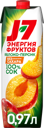 Сок J7 Яблоко и персик с мякотью, 0.97л, картинка
