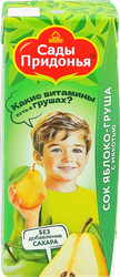 Сок САДЫ ПРИДОНЬЯ Яблоко, груша с мякотью, с 5 месяцев, 200мл, фотография