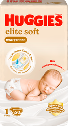 Подгузники HUGGIES Elite Soft 1 3–5кг, 50шт, вид