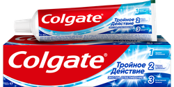 Зубная паста COLGATE Тройное действие Экстра отбеливание для восстановления естественной белизны зубов с первого применения, 100мл, изображение