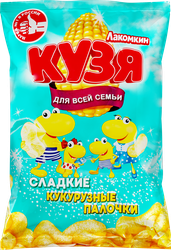 Палочки кукурузные КУЗЯ ЛАКОМКИН с сахарной пудрой, 190г, фото