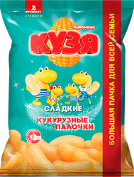 Палочки кукурузные КУЗЯ ЛАКОМКИН с сахарной пудрой, 190г, детальное фото