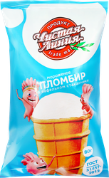 Мороженое ЧИСТАЯ ЛИНИЯ Пломбир ванильный 12%, без змж, вафельный стаканчик, 80г, крупный план