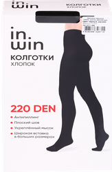 Колготки женские INWIN 220 den, черные 4, cotton, Арт. ХЛ11-305, изображение