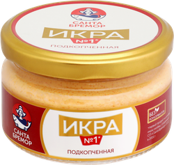 Икра мойвы САНТА БРЕМОР Икра №1, деликатесная подкопченная, 180г, фото